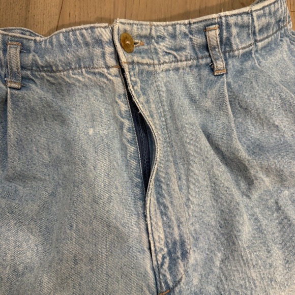 VTG Hunt Club Acid Wash Pleated 90s‎ Denim Shorts Women Size 12 - Picture 3 of 9